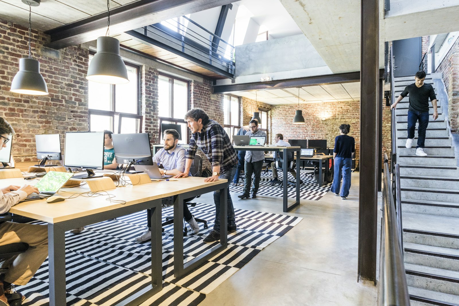 Team working in an open-plan office